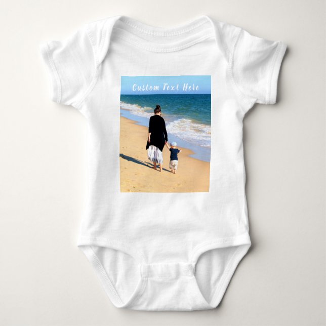 Custom Your Photo Baby Bodysuit with Text (Front)