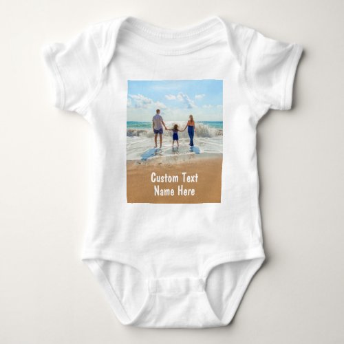 Custom Your Photo Baby Bodysuit with Text Name
