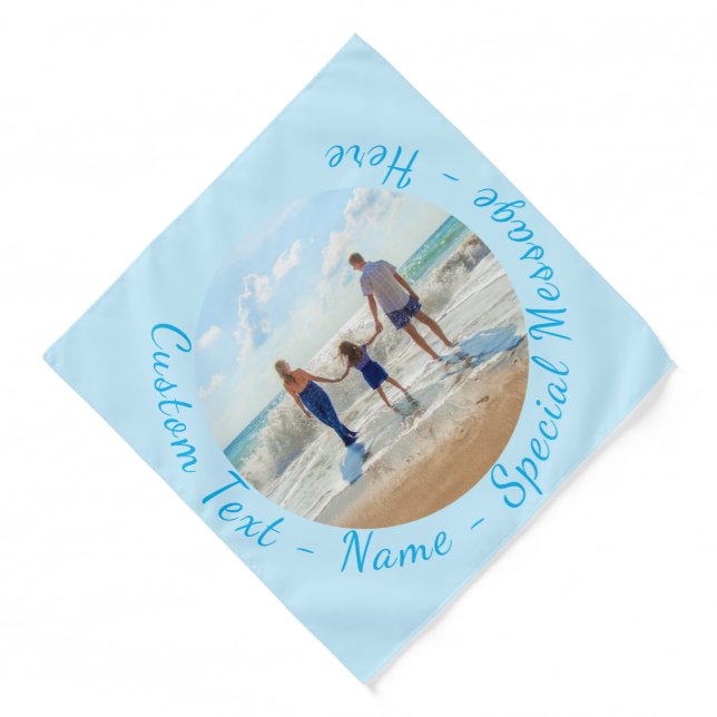 Custom Your Photo Bandana with Text Personalized (Front)