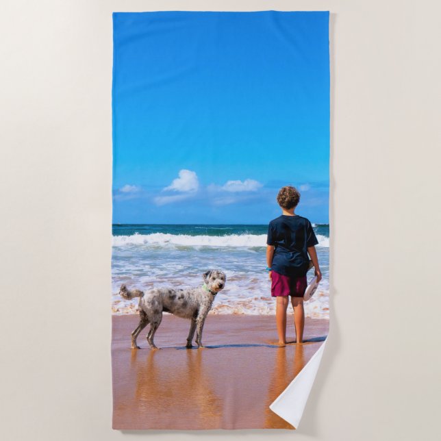 Custom Your Photo Beach Towel Gift Personalized (Front)