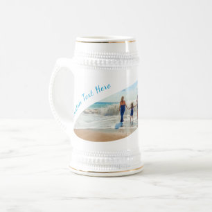 Custom Your Photo Beer Stein Gift Custom Text Name