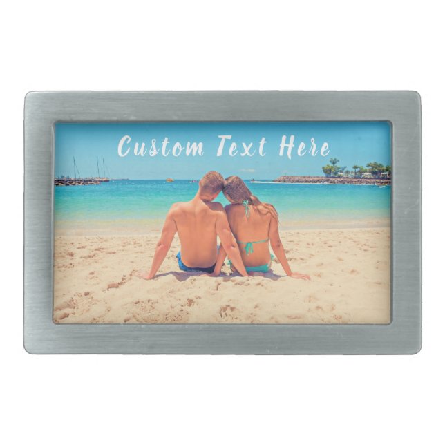 Custom Your Photo Belt Buckle with Text (Front)