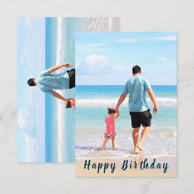 Custom Your Photo Birthday Card Personalized (Front/Back)