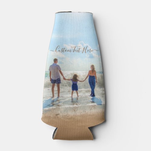 Custom Your Photo Bottle Cooler with Text Name