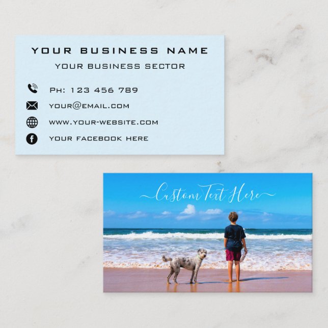 Custom Your Photo Business Card with Text Info (Front/Back)