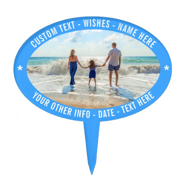 Custom Your Photo Cake Topper Gift with Text (Front)