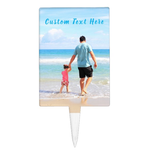 Custom Your Photo Cake Topper with Text (Front)