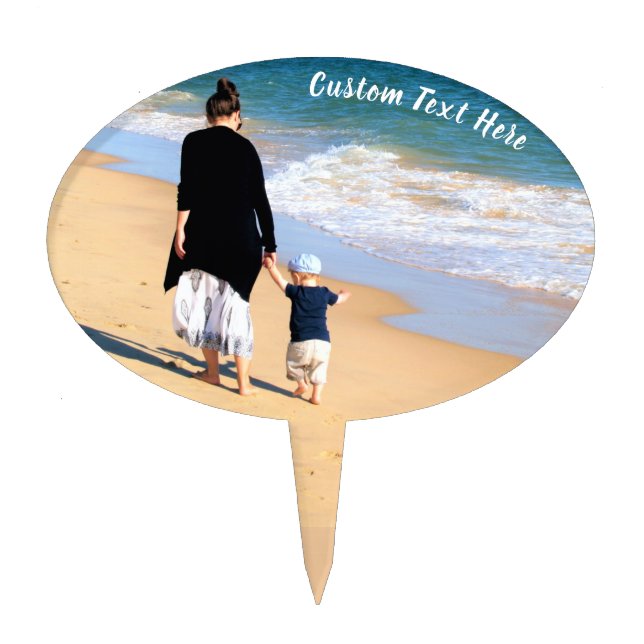 Custom Your Photo Cake Topper with Text Name (Front)