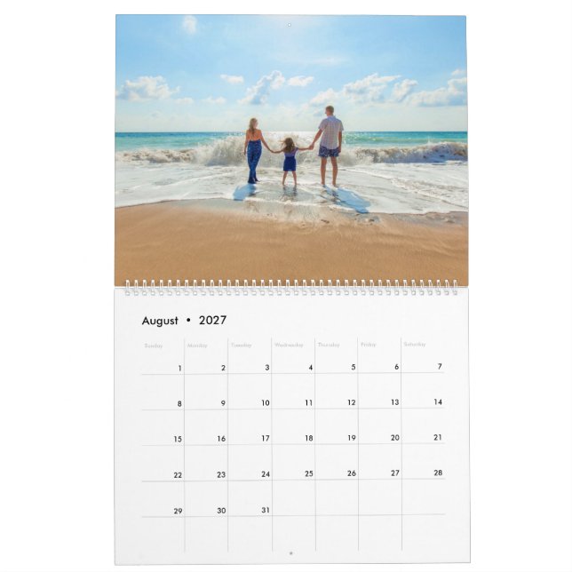 Custom Your Photo Calendar Gift Personalized Text (Aug 2027)