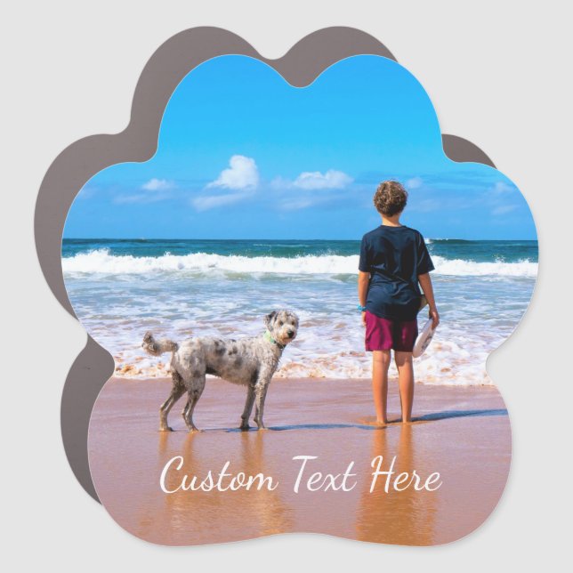 Custom Your Photo Car Magnet with Text (Front)