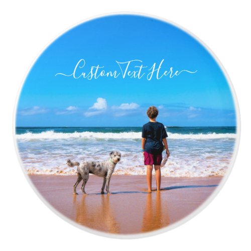 Custom Your Photo Ceramic Knob with Text