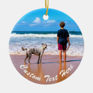 Custom Your Photo Christmas Ornament with Text
