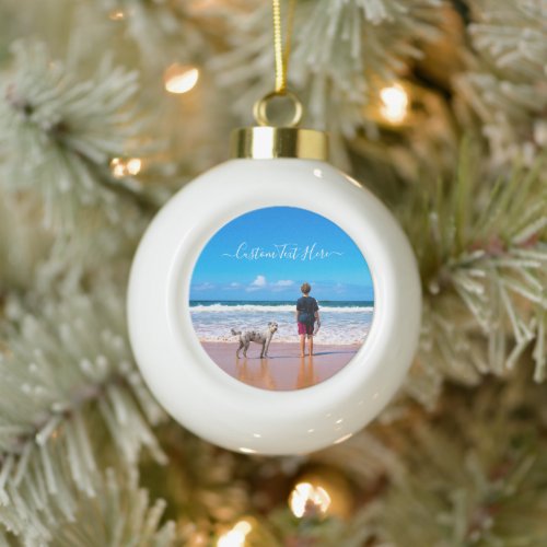 Custom Your Photo Christmas Ornaments with Text
