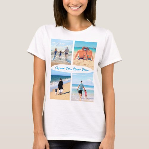 Custom Your Photo Collage and Text T_Shirt Gift