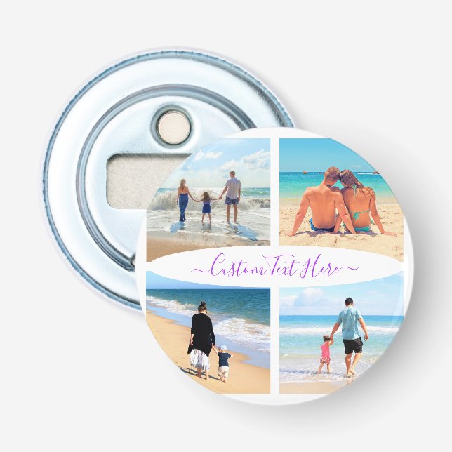 Custom Your Photo Collage Bottle Opener Gift (Front)