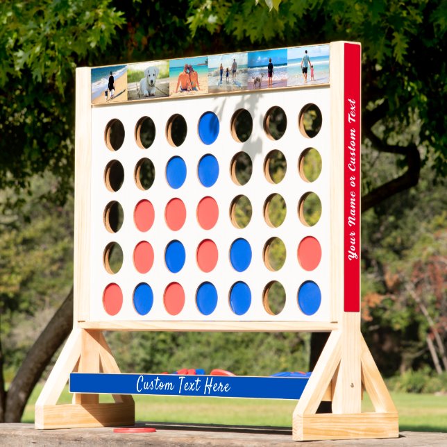 Custom Your Photo Collage Fast Four with Text (Lawn)