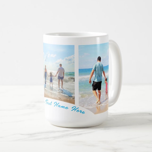 Custom Your Photo Collage Mug with Text Name (Front Right)