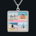 Custom Your Photo Collage Necklace Gift<br><div class="desc">Necklace with Custom Photo Collage Family Love Personalized Text - Mother / Father / Child / Parents / Couple - Modern 4 Photos Unique Your Own Design - Special Family / Friends or Personal Necklaces / Gift - Add Your Photos and Text - Name / Favorite Background - Elements and...</div>