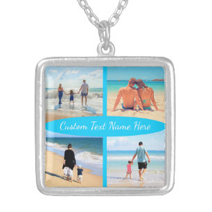 Custom Your Photo Collage Necklace with Text Name