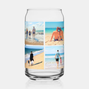 Custom Your Photo Collage Personalized Can Glass