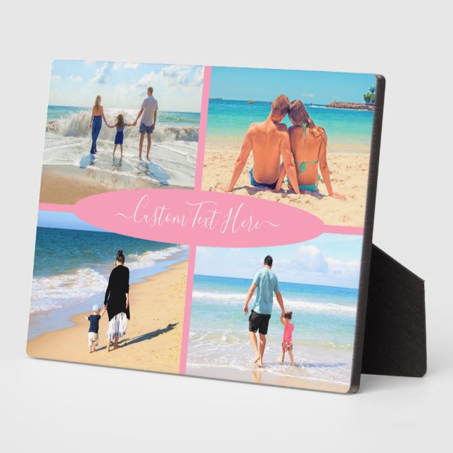 Custom Your Photo Collage Plaque with Text (Side)