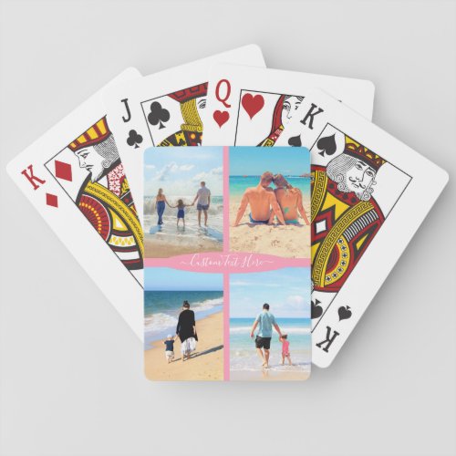 Custom Your Photo Collage Playing Cards with Text