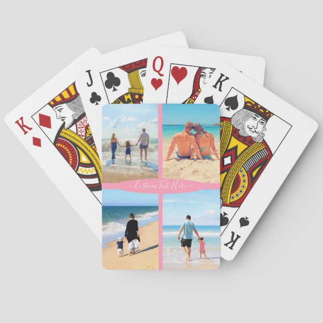 Custom Your Photo Collage Playing Cards with Text (Back)