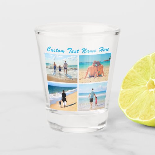 Custom Your Photo Collage Shot Glass Gift and Text