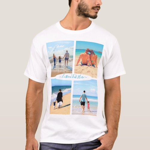 Custom Your Photo Collage T_Shirt with Text
