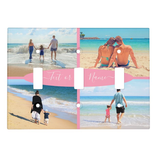 Custom Your Photo Collage Text Light Switch Cover (Front)