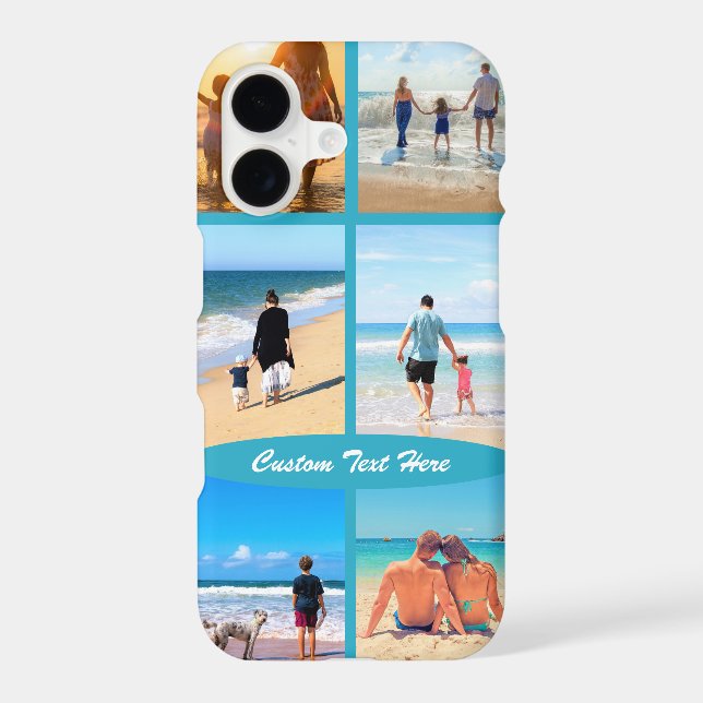 Custom Your Photo Collage Text Name Personalized iPhone Case (Back)