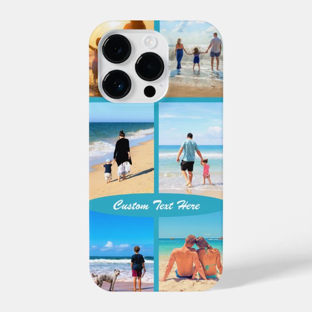 Custom Your Photo Collage Text Name Personalized iPhone Case (Back)