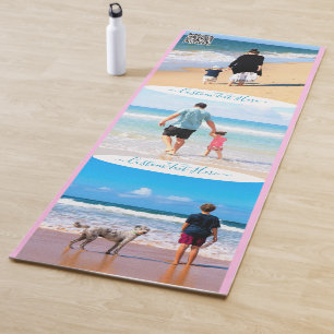Custom Your Photo Collage Yoga Mat with Text Name