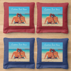 Custom Your Photo Cornhole Bags Personalized Text