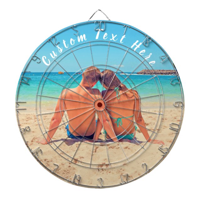 Custom Your Photo Dart Board Gift with Custom Text (Front)