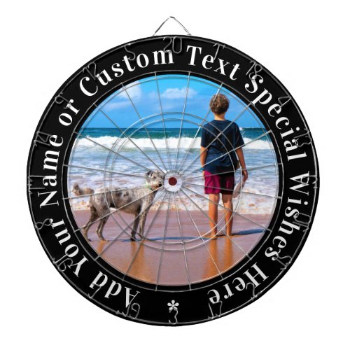 Custom Your Photo Dart Board Gift with Text Name