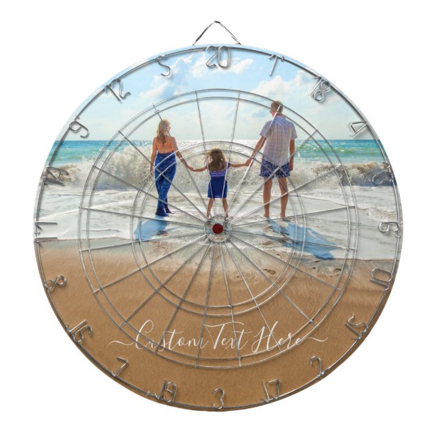 Custom Your Photo Dart Board Gift with Text Name (Front)