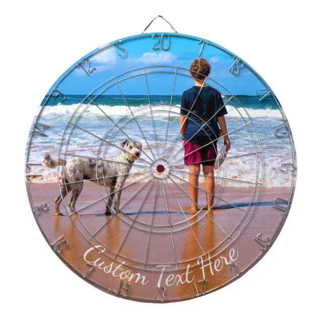 Custom Your Photo Dart Board with Text (Front)