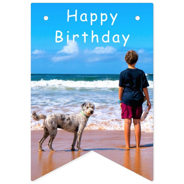 Custom Your Photo Design Birthday Bunting Flags (First Flag)