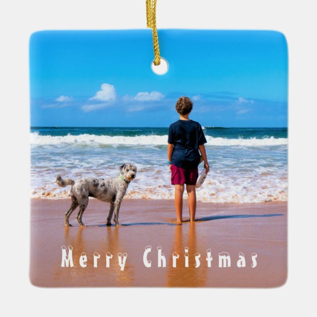 Custom Your Photo Design Christmas Ornament (Front)