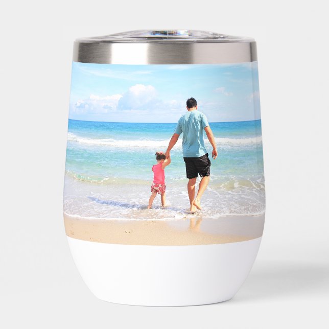 Custom Your Photo Design Personalized Thermal Wine Tumbler (Front)