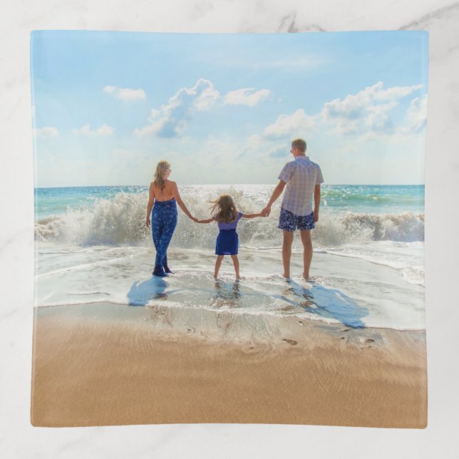 Custom Your Photo Design Personalized Trinket Tray (Front)
