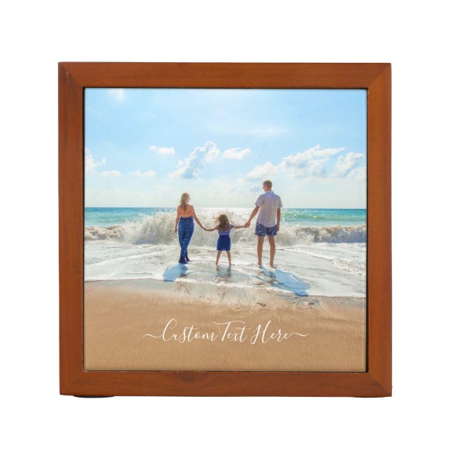 Custom Your Photo Desk Organizer Personalized Text (Front)