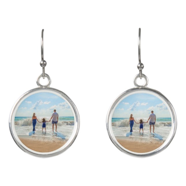 Custom Your Photo Earrings Personalized Gift (Front)