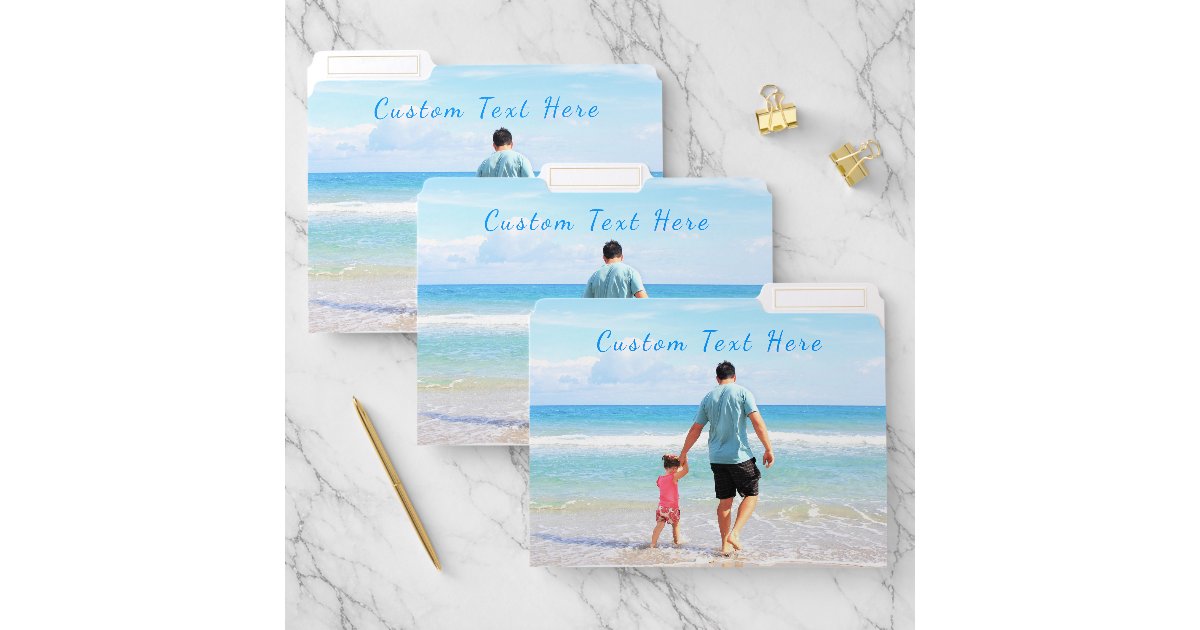 Folder With Text Files Custom Your Photo File Folder with Text | Zazzle