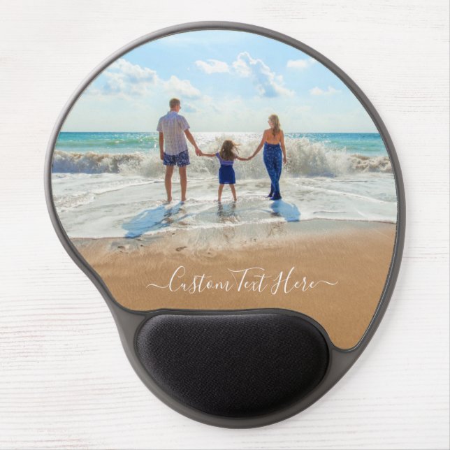 Custom Your Photo Gel Mouse Pad with Text Name (Front)