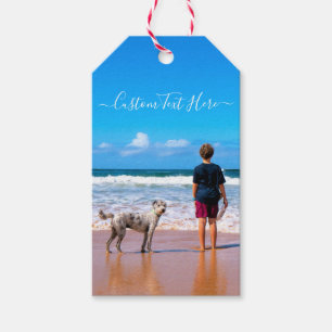 Custom Your Photo Gift Tags with Text Name