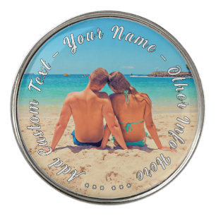 Custom Your Photo Golf Ball Marker with Text Name