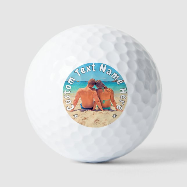 Custom Your Photo Golf Balls Personalized Text (Front)