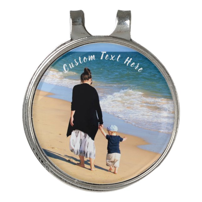 Custom Your Photo Golf Hat Clip Personalized Text (Front)